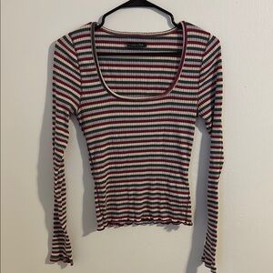Striped Long Sleeve Top - Multicolor